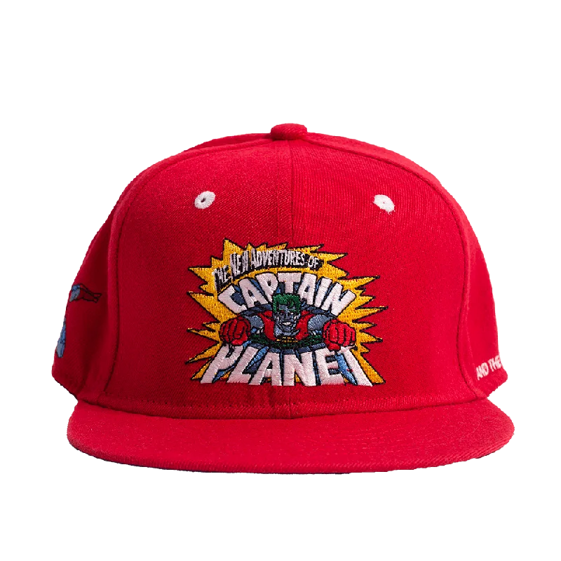 CAPTAIN PLANET RED FITTED HAT