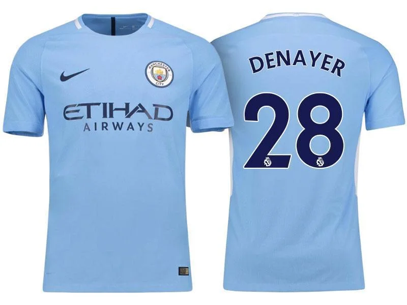 Men 28 Jason Denayer Jersey Home Soccer Manchester City Jersey Premier League