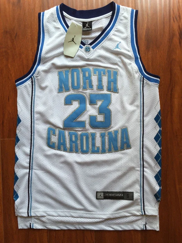 Men 23 Michael Jordan Jersey White North Carolina Fanatics Swingman