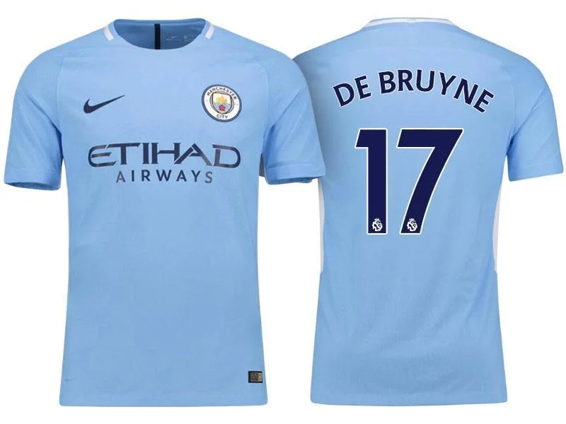 Men 17 Kevin De Bruyne Jersey Home Soccer Manchester City Jersey Premier League