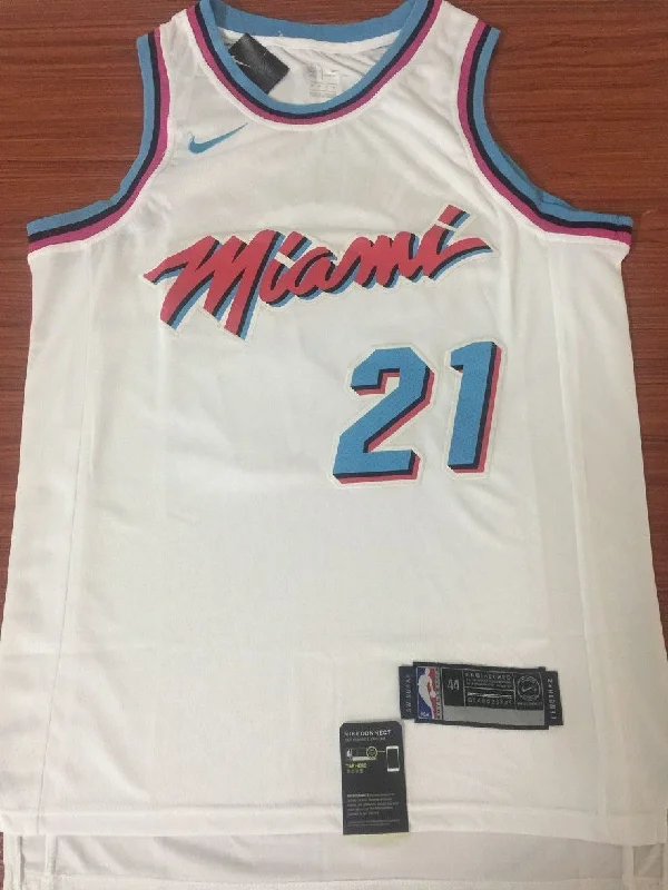 Men 21 Hassan Whiteside City Jersey White Miami Heat Jersey Fanatics Swingman