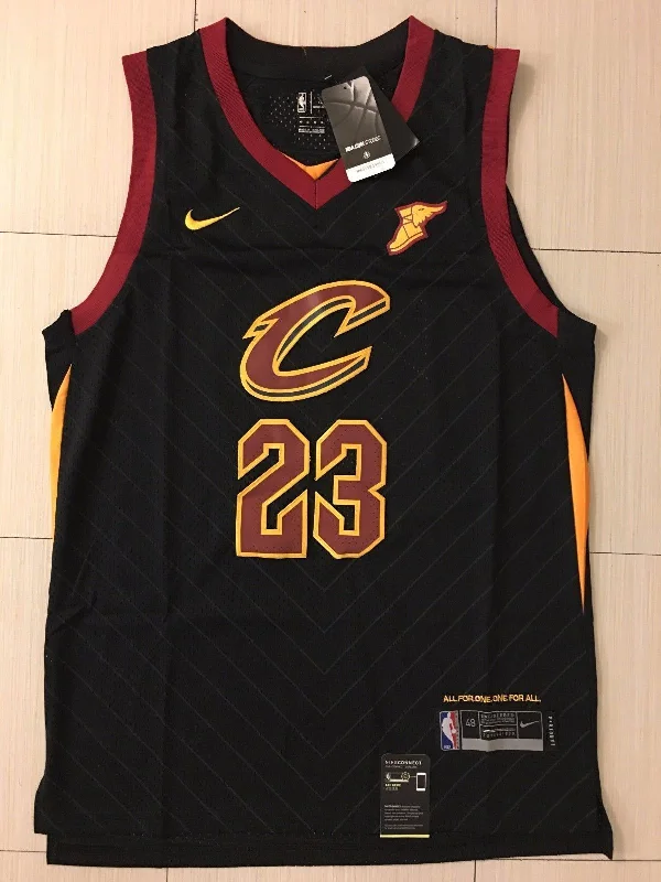 Men Cleveland Cavaliers 23 Lebron James Jersey Black Authentic Player version