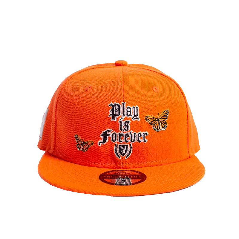 PLAY IS FOREVER ORANGE FITTED HAT