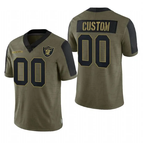 Custom Las Vegas Raiders Football Olive 2022 Salute To Service Limited Jersey