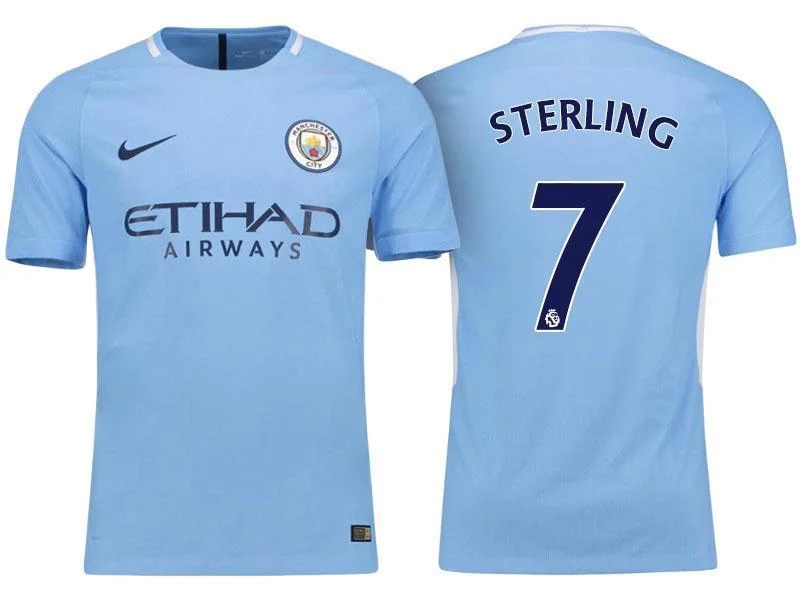 Men 7 Raheem Sterling Jersey Home Soccer Manchester City Jersey 2018 Premier League