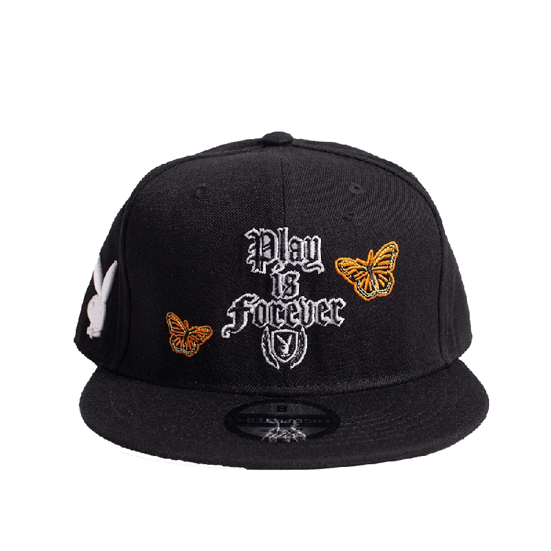 PLAY IS FOREVER BLACK FITTED HAT