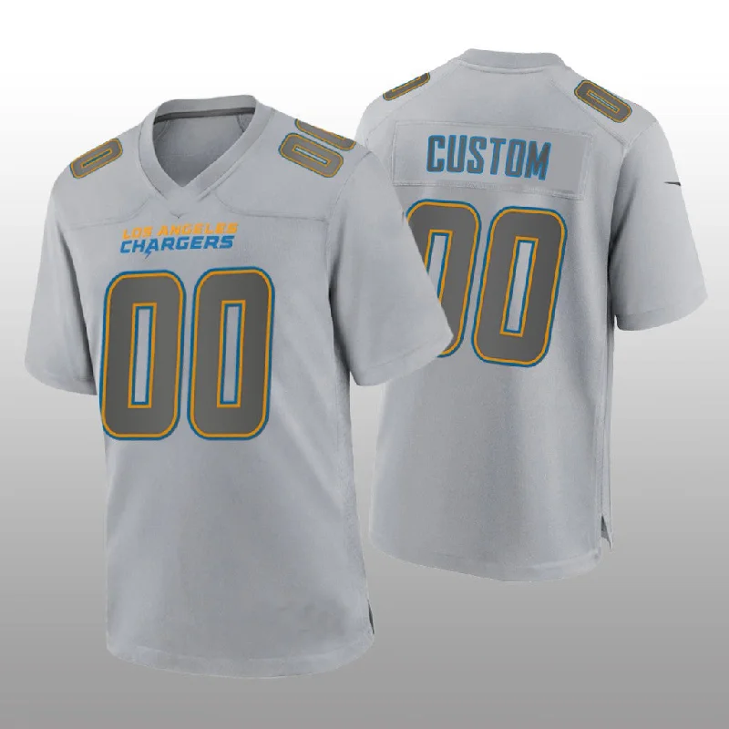 Custom Los Angeles Chargers Gray Atmosphere Game Jersey Stitched American Football Jerseys