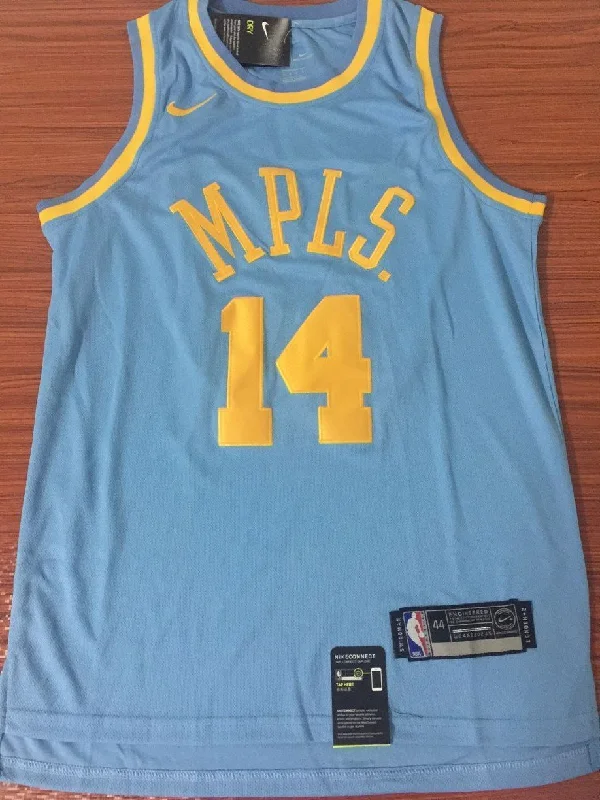 Men 14 Brandon Ingram Jersey MPLS Blue Los Angeles Lakers Jersey Fanatics