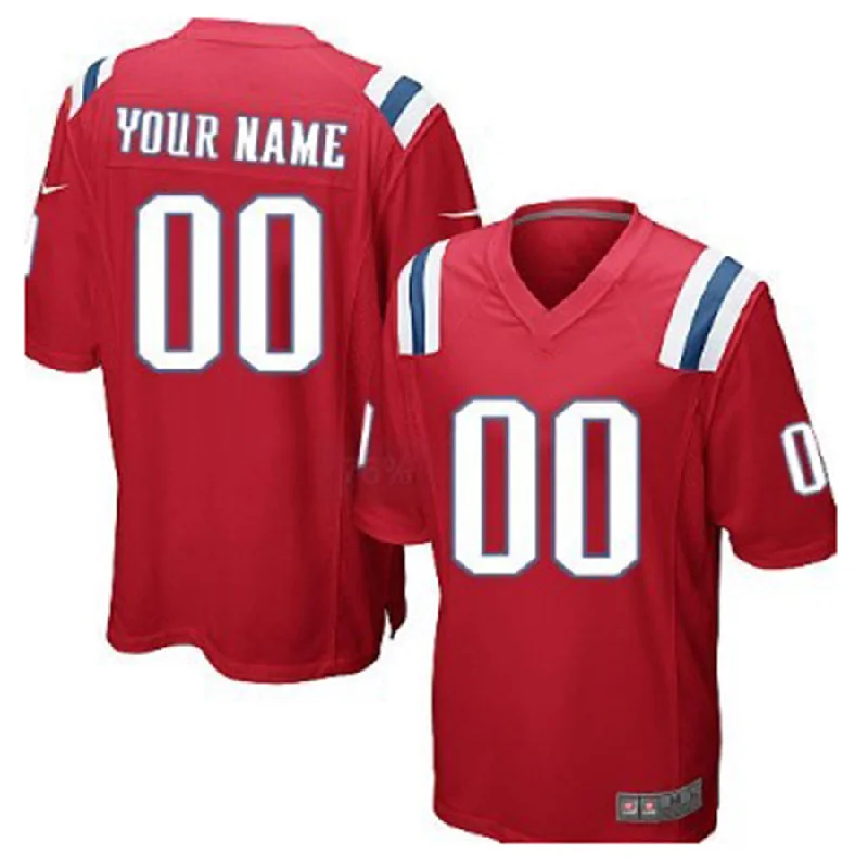 Custom New England Patriots Red Limited Jersey Stitched American Football Jerseys