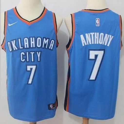 Men 7 Carmelo Anthony Jersey Blue Oklahoma City Thunder Fanatics