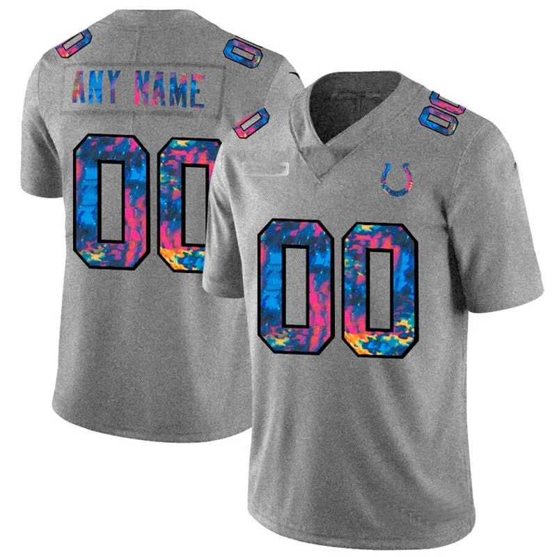 Custom Indianapolis Colts Multi-Color 2020 Crucial Catch Vapor Untouchable Limited Jersey Greyheather Stitched American Football Jerseys