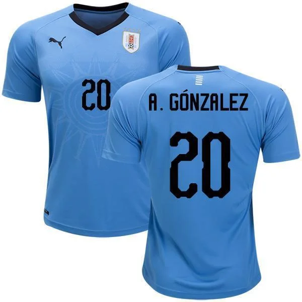 Men 20 Alvaro Gonzalez Jersey Soccer Uruguay Jersey World Cup 2018 Jersey