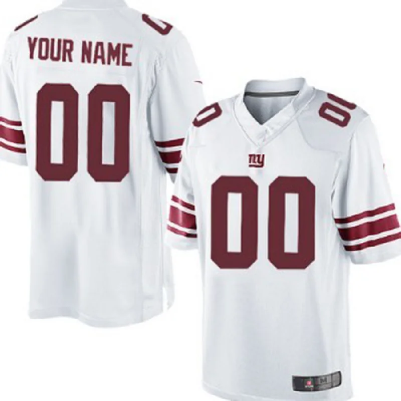 Custom New York Giants White Limited Jersey Stitched American Football Jerseys