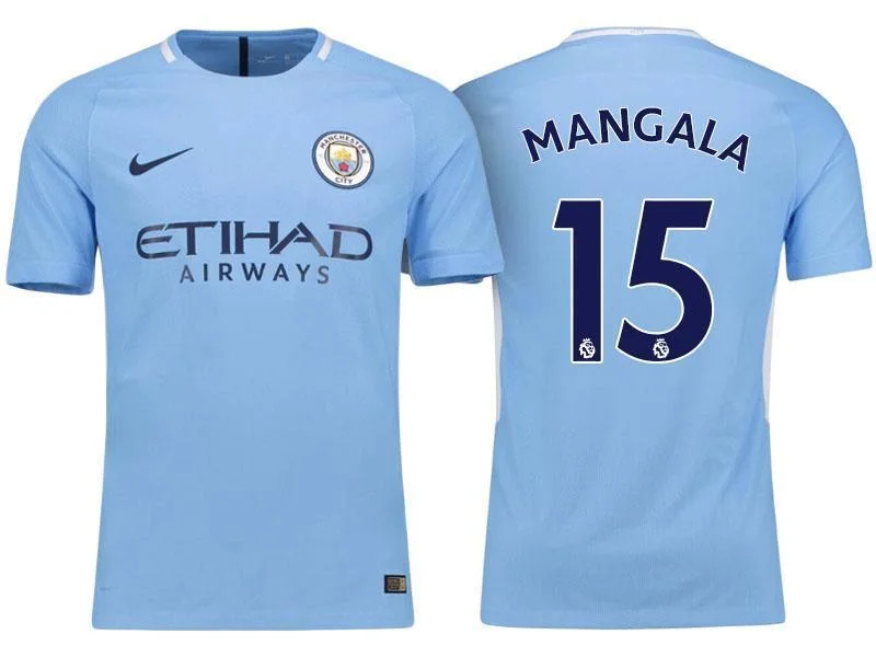 Men 15 Eliaquim Mangala Jersey Home Soccer Manchester City Jersey Premier League