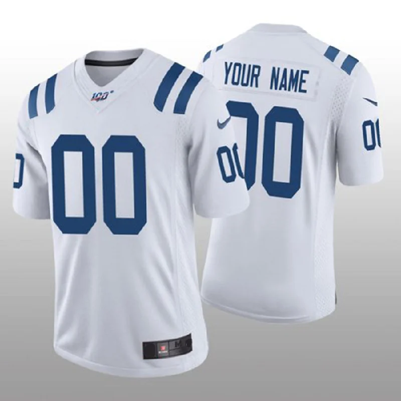 Custom Indianapolis Colts White Vapor Limited 100th Season Jersey Stitched American Football Jerseys