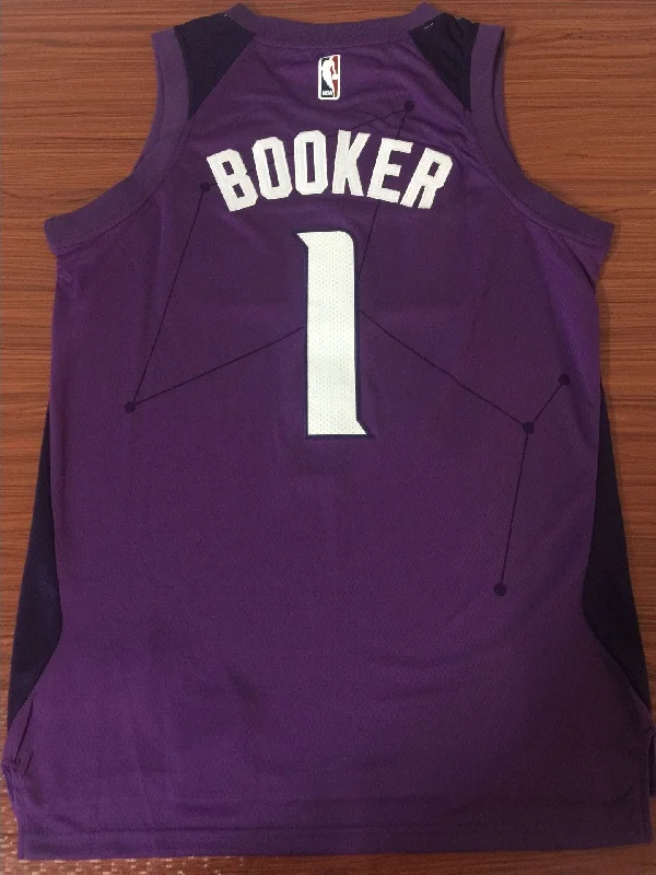 Men 1 Devin Booker Jersey City Purple Phoenix Suns Fanatics Swingman