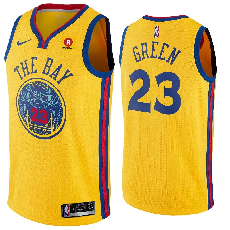 Men 23 Draymond Green City Jersey Yellow Golden State Warriors The Bay