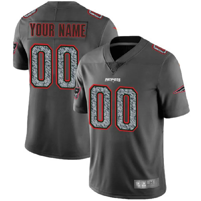 Custom New England Patriots Gray Static Vapor Untouchable Limited Jersey Stitched American Football Jerseys