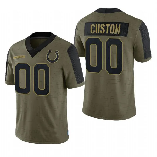 Custom Indianapolis Colts Olive 2022 Salute To Service Limited Football Jerseys