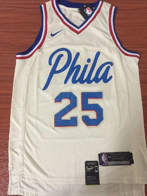 Men 25 Ben Simmons City Jersey White Philadelphia 76ers City Edition Jersey