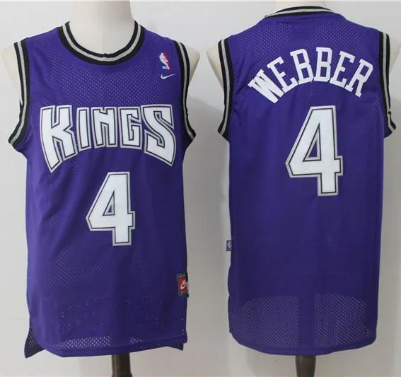 Men 4 Chris Webber Jersey Purple Sacramento Kings Swingman Jersey