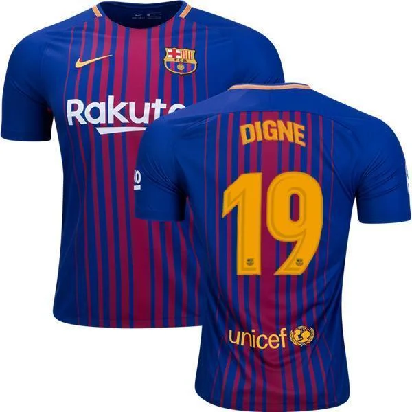 Men 19 Lucas Digne Jersey Soccer Barcelona Jersey 2018 La Liga