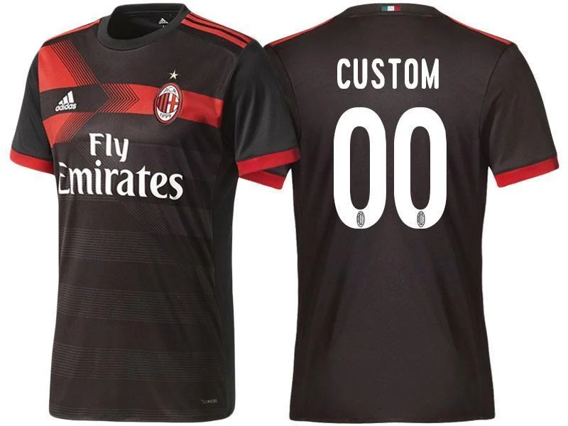 Men 00 Custom Jersey Away Soccer AC Milan Jersey 2018 Serie A