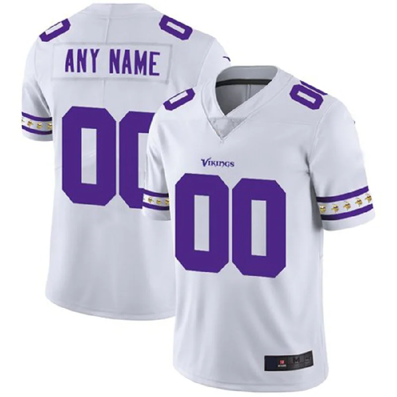 Custom Minnesota Vikings White Team Logo Vapor Limited Jersey Stitched Jerseys Football Jerseys