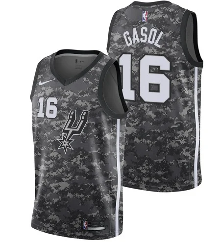 Men 16 Pau Gasol Jersey City Edition Gray San Antonio Spurs Jersey Fanatics