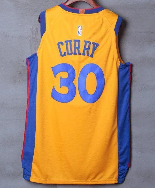 Men 30 Stephen Curry the Bay Jersey Yellow Golden State Warriors Player