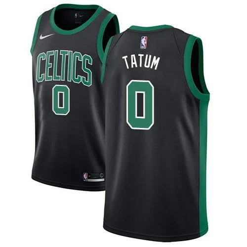 Men 0 Jayson Tatum Celtics Jersey Black Boston Celtics Swingman Jersey