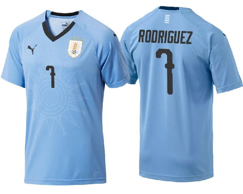 Men 7 Cristian Rodriguez Jersey Soccer Uruguay Jersey World Cup 2018 Jersey