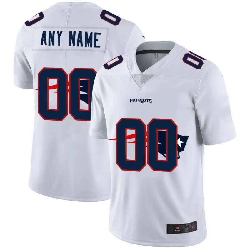 Custom New England Patriots White Team Big Logo Vapor Untouchable Limited Jersey Stitched American Football Jerseys