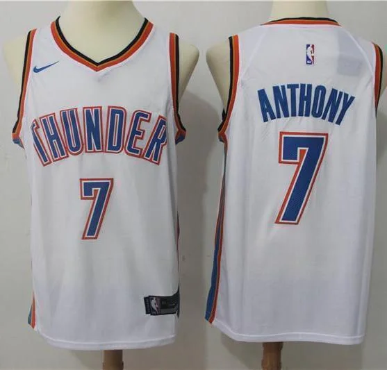 Men 7 Carmelo Anthony Jersey White Oklahoma City Thunder Fanatics