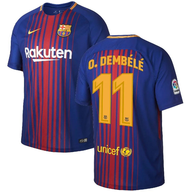 Men 11 Ousmane Dembele Jersey Soccer Barcelona Jersey 2018 La Liga