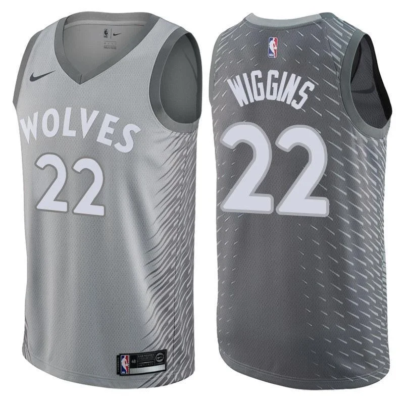 Men 22 Andrew Wiggins City Jersey Gray Minnesota Timberwolves Fanatics