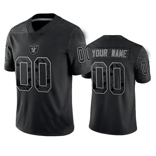 Custom Las Vegas Raiders Active Player Black Reflective Limited Stitched Football Jersey American Jerseys