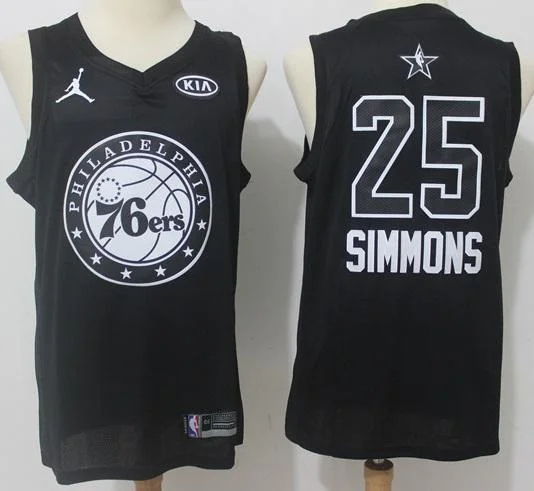 Men 2018 All Star 25 Ben Simmons Jersey Black Philadelphia 76ers Jersey