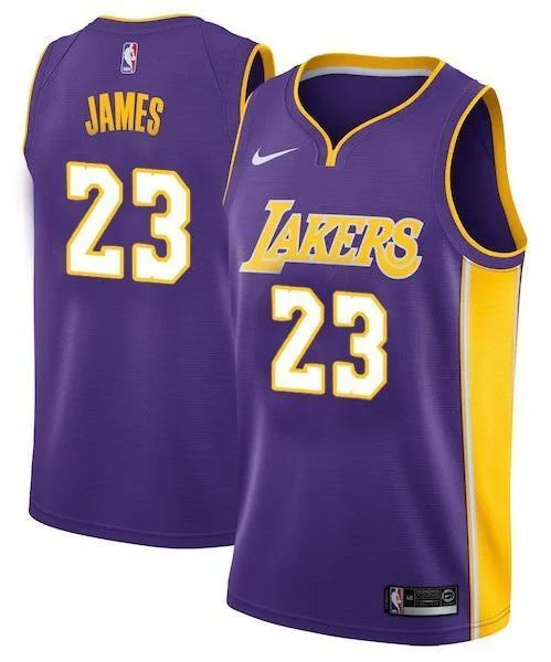 Men 23 Lebron James Jersey Purple Los Angeles Lakers Swingman Jersey