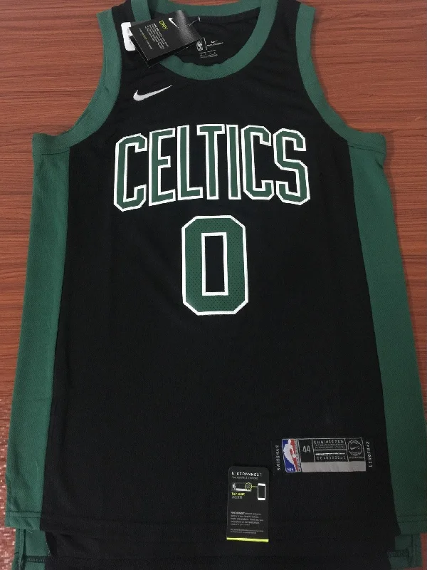 Men 0 Jayson Tatum Jersey Black Boston Celtics Jersey Fanatics Swingman