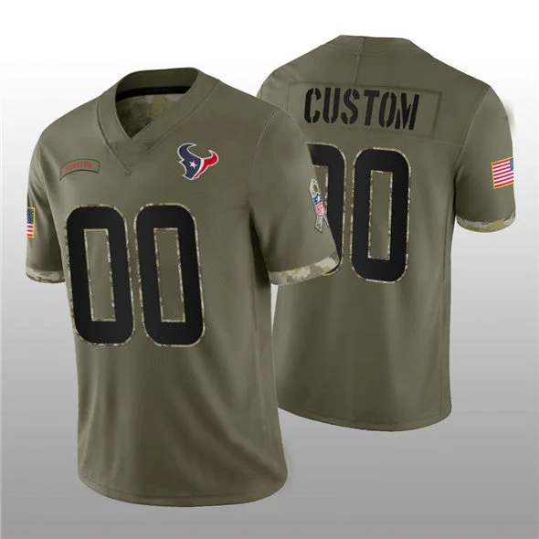 Custom Houston Texans ACTIVE PLAYER 2022 Olive Salute To Service Limited Stitched Jersey American Football Jerseys