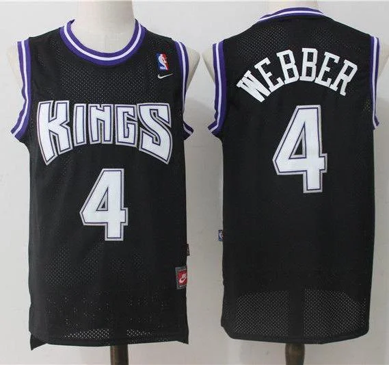 Men Chris Webber Jersey Black Sacramento Kings Throwback Swingman