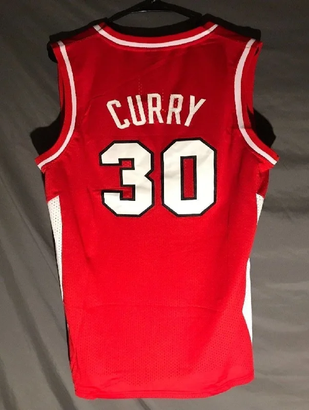 Men 30 Stephen Curry Jersey Red Davidson Wildcats Throwback Swingman