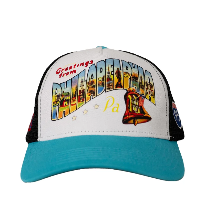 PHILADELPHIA GREETINGS TRUCKER HAT (LIGHT BLUE)