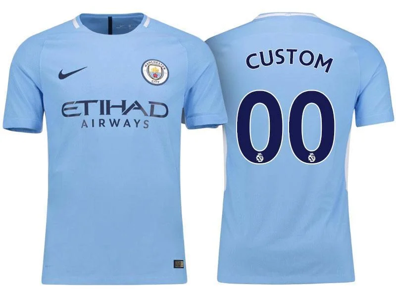 Men 00 Custom Jersey Home Soccer Manchester City Jersey Premier League