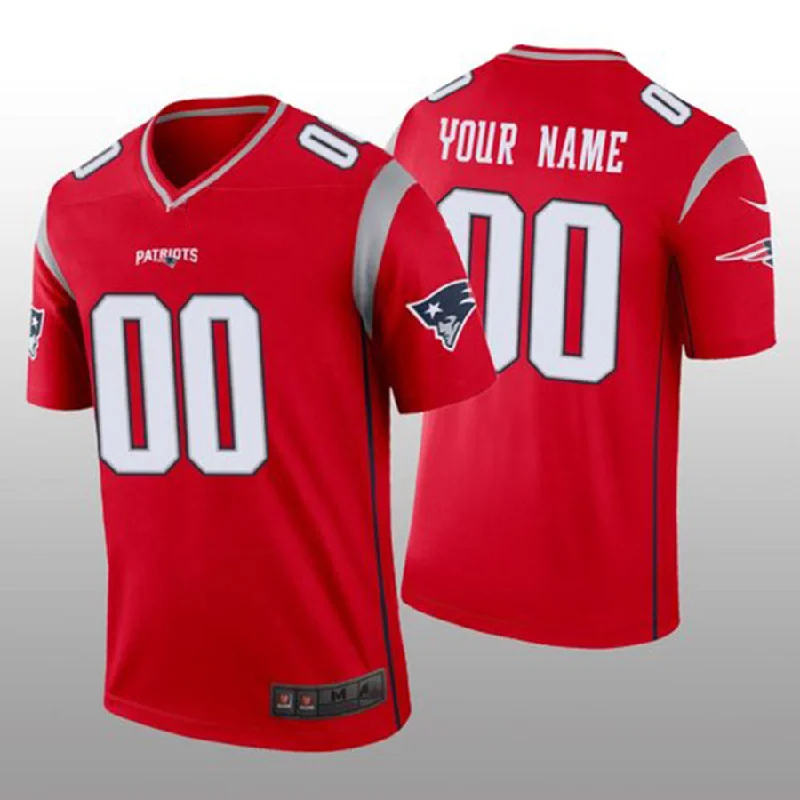 Custom New England Patriots Red Inverted Legend Jersey Stitched American Football Jerseys