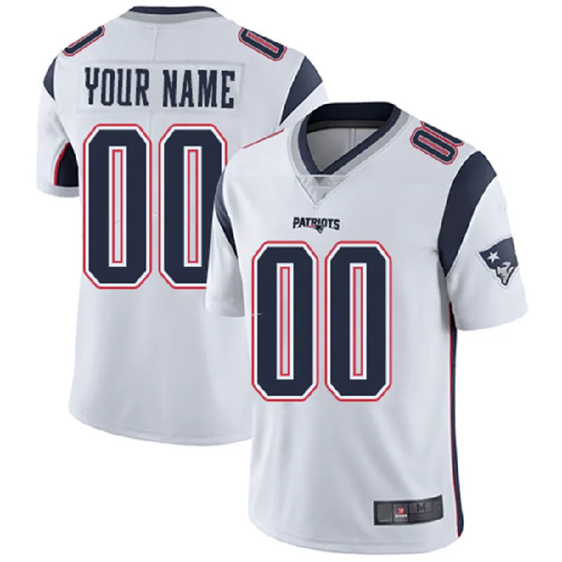 Custom New England Patriots White Vapor Untouchable Player Limited Jersey Stitched American Football Jerseys