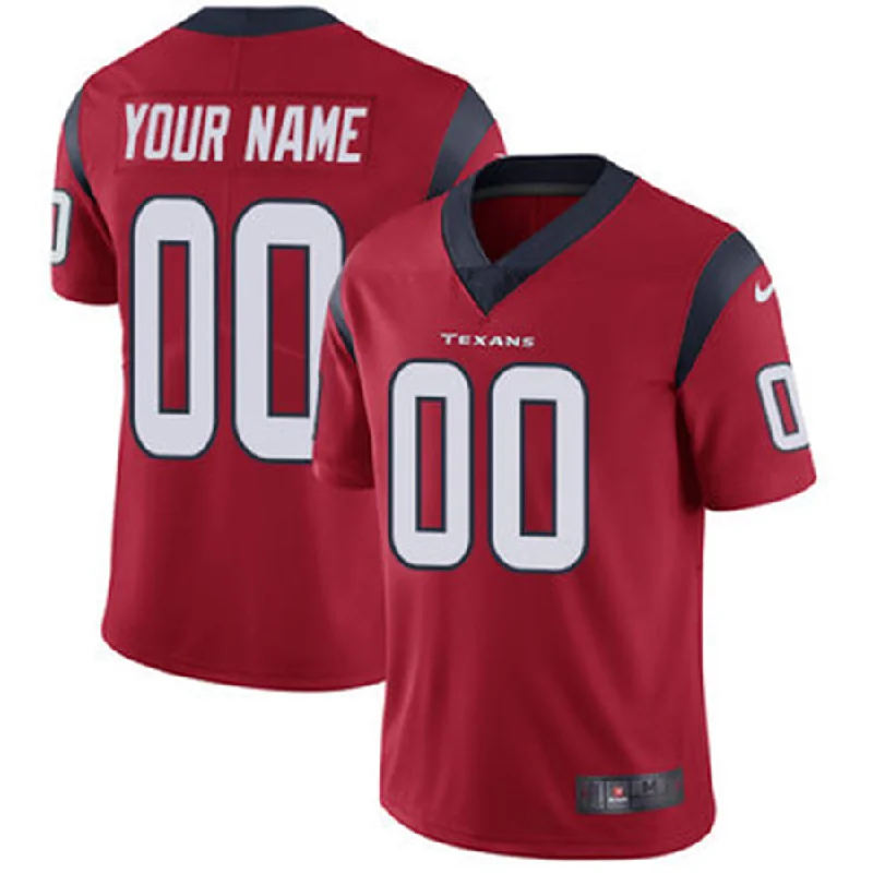 Custom Houston Texans Red Vapor Untouchable Player Limited Jersey Stitched American Football Jerseys