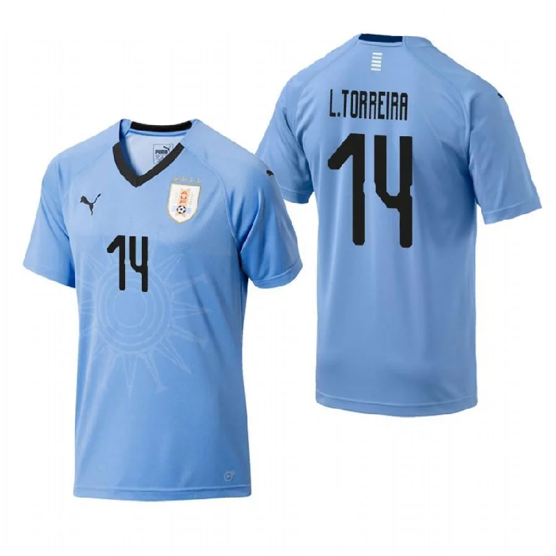 Men 14 Lucas Torreira Jersey Soccer Uruguay Jersey World Cup 2018 Jersey