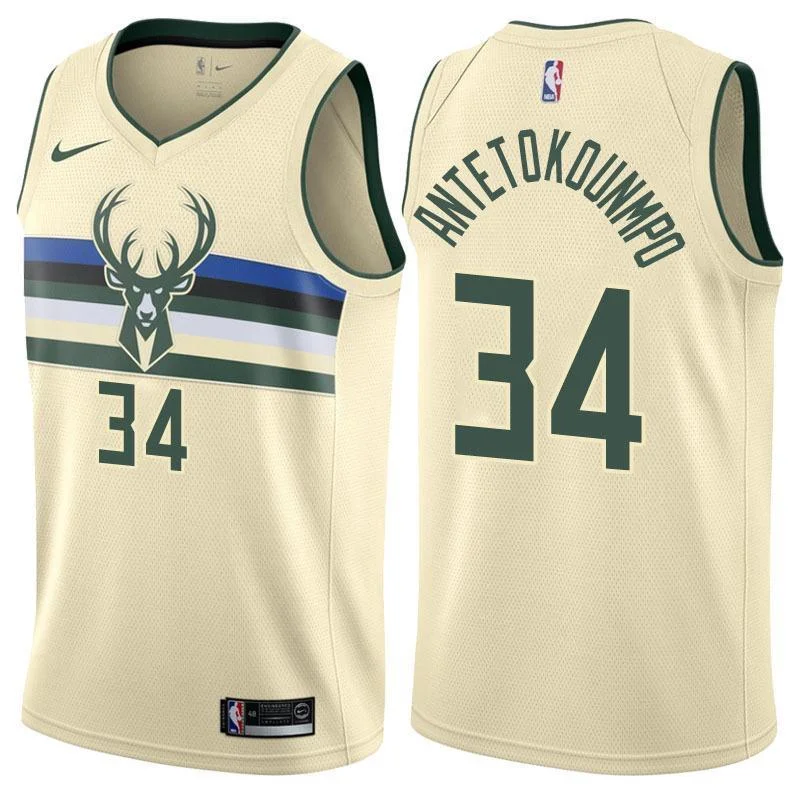 Men 34 Giannis Antetokounmpo City Jersey White Milwaukee Bucks Fanatics